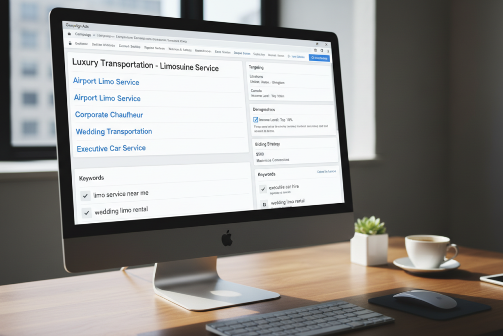 Limo Google Ads campaign setup