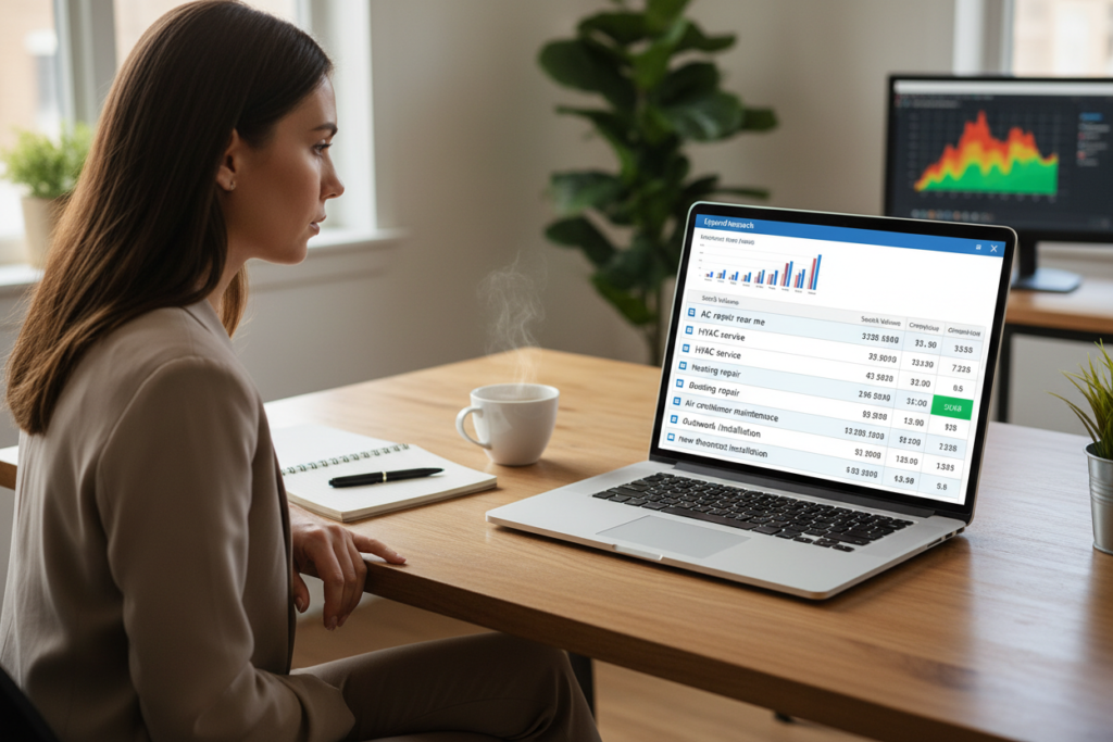 HVAC keyword research Google Ads