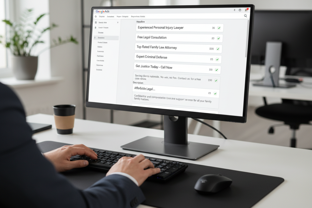 Legal ad copy Google Ads optimization