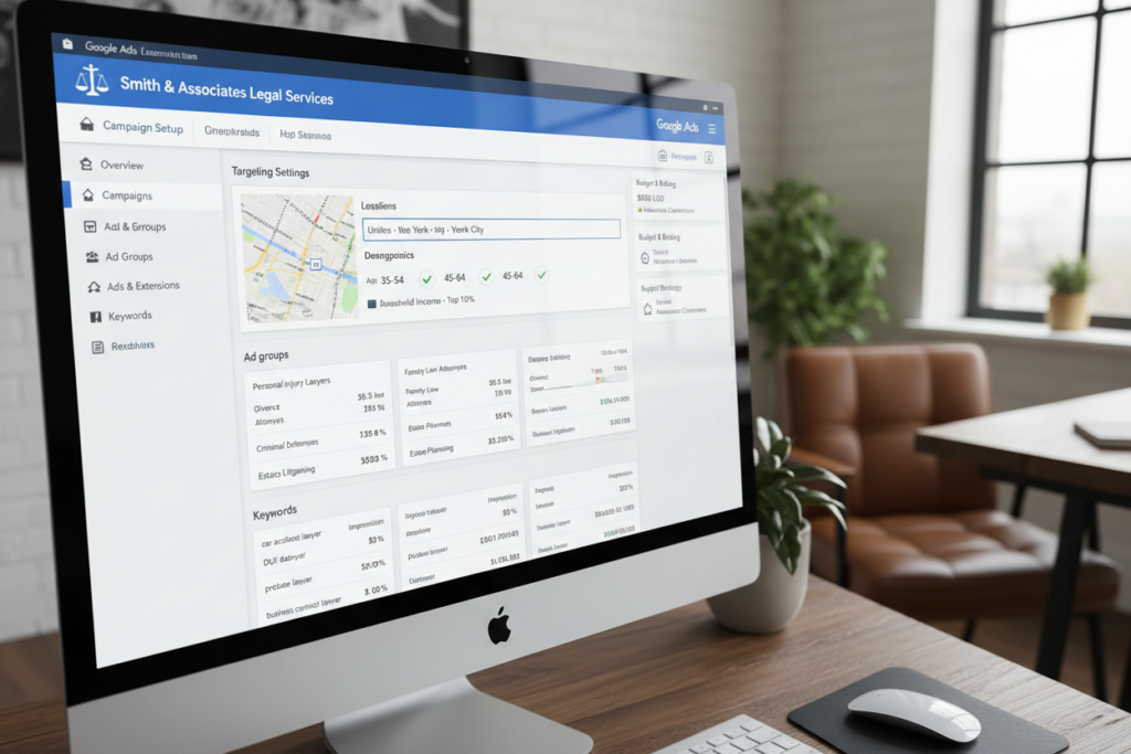 Law firm Google Ads campaign setup