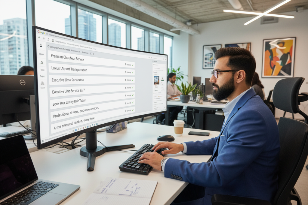 Chauffeur ad copy Google Ads optimization