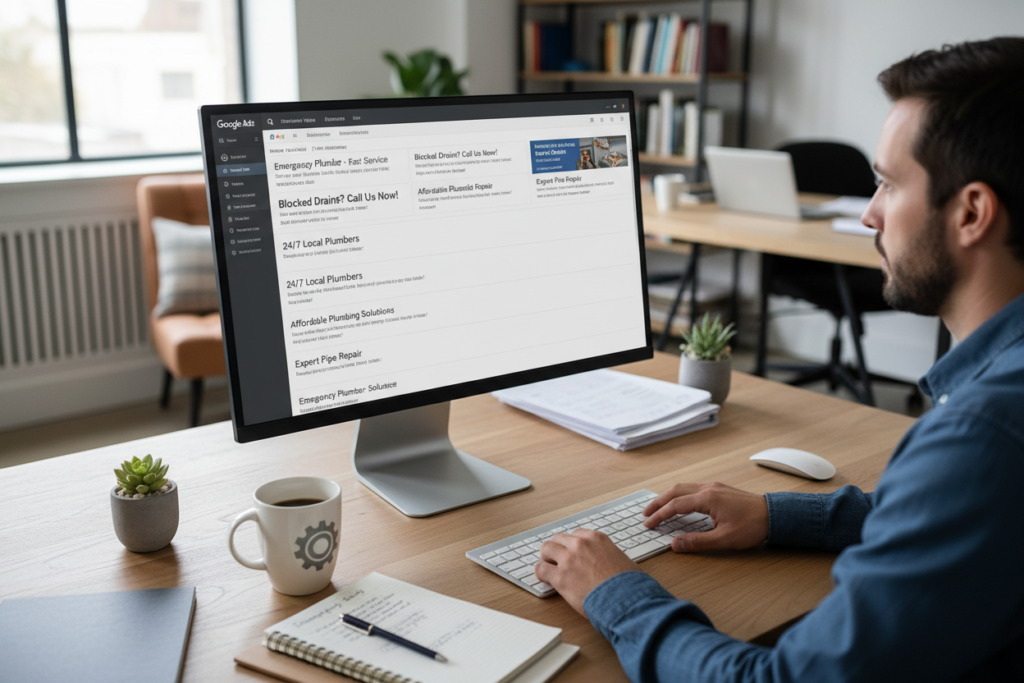 Plumbing ad copy Google Ads optimization