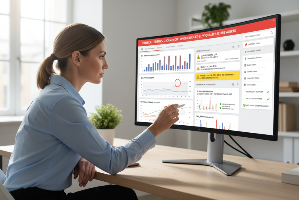Google Ads audit analysis dashboard