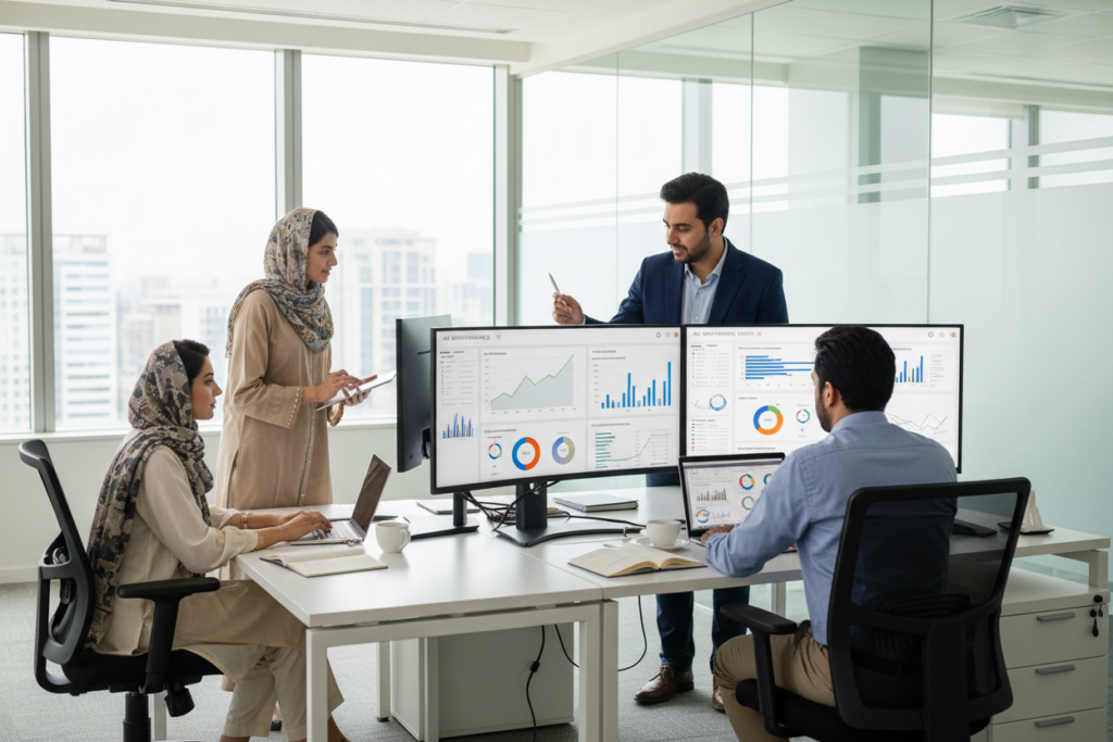 team analyzing Google Ads campaign performance