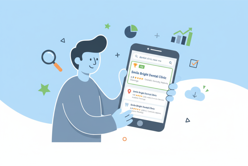 Dental clinic patients searching online