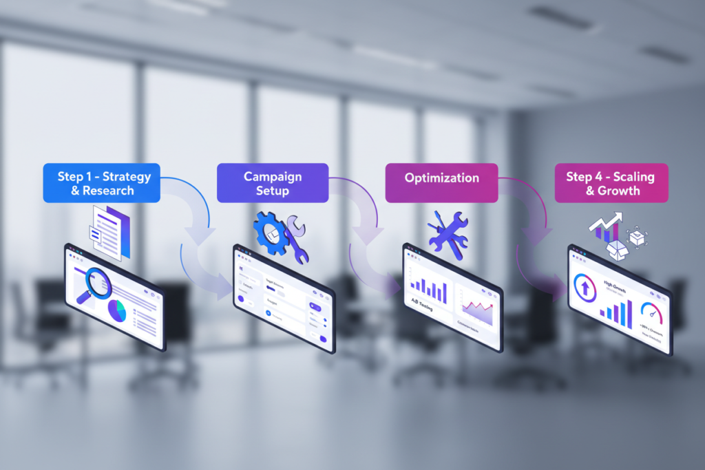 Google Ads campaign process workflow