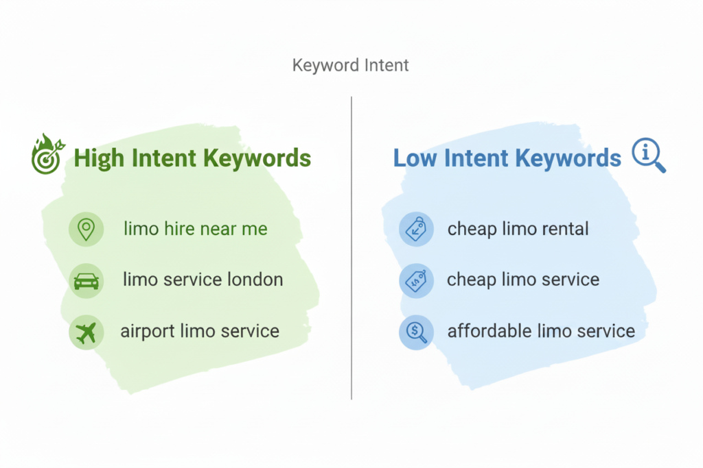 Illustration showing keyword targeting strategy