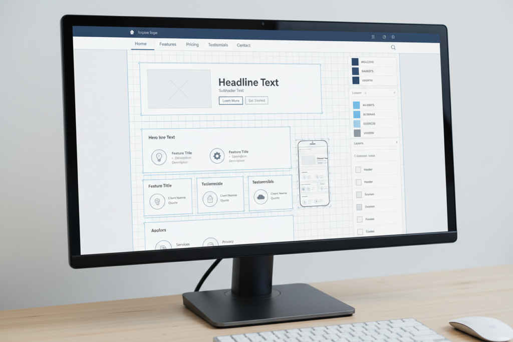landing page UI design layout