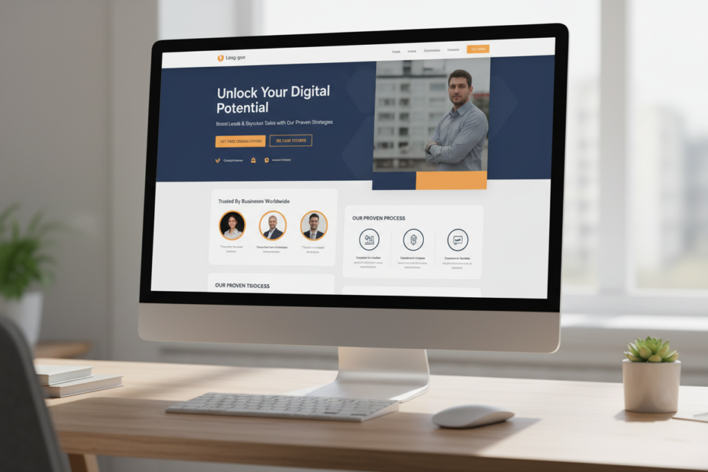 Google Ads landing page design with high conversion layout