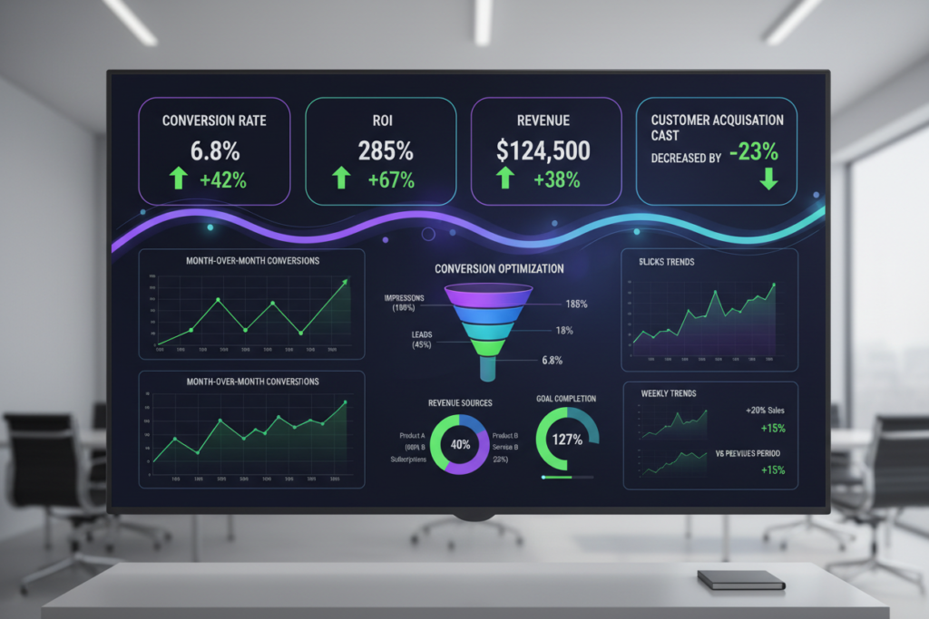 landing page performance improvement dashboard