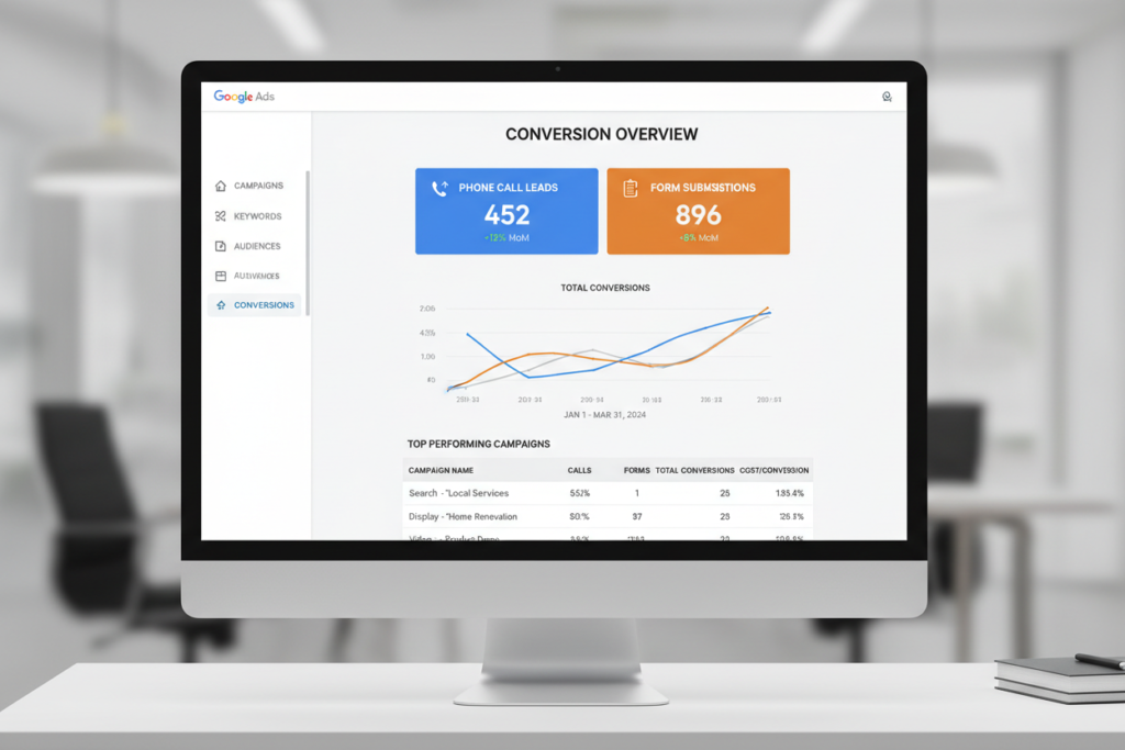 plumbing google ads conversion tracking