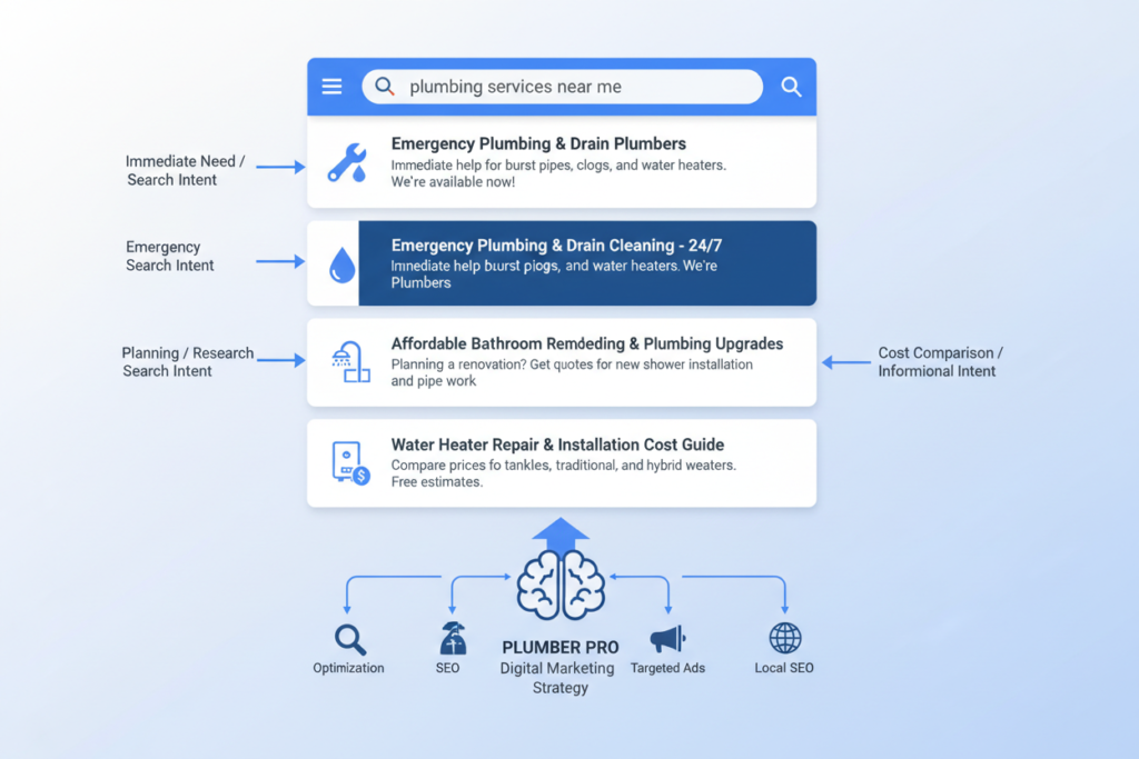 plumbing keyword targeting google ads